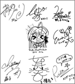 出演声優によるサイン寄せ書き色紙1